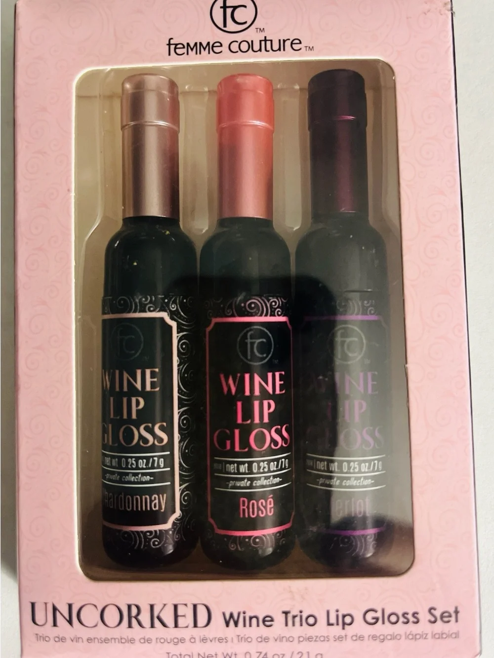 Lip Gloss Wine Trio Set NEW  Femme Couture Uncorked Shimmer